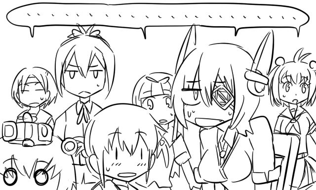 inazuma, yuudachi, tenryuu, yukikaze, shiranui, and 2 more (kantai collection) drawn by tonda
