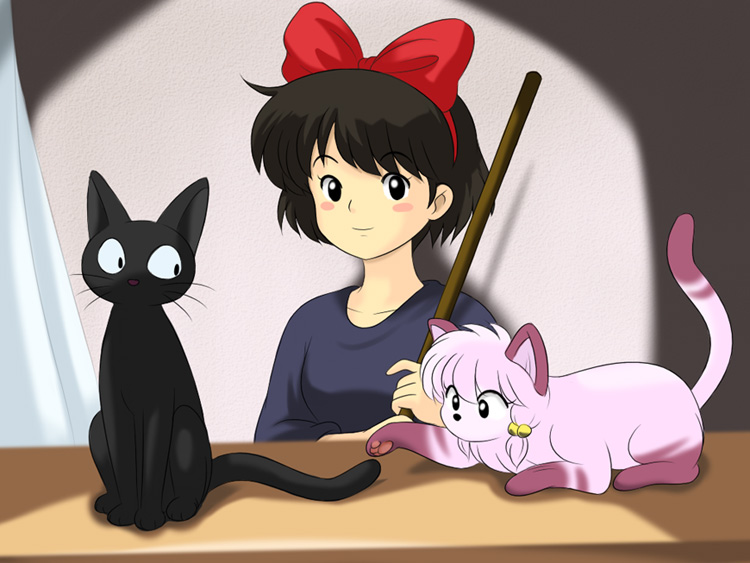 kiki, jiji, and shampoo (ranma 1/2 and 1 more) drawn by kj_(k777)