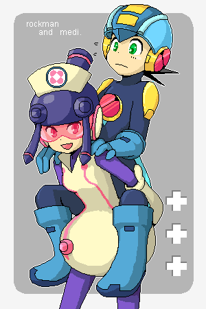 megaman.exe and meddy.exe (mega man and 2 more)