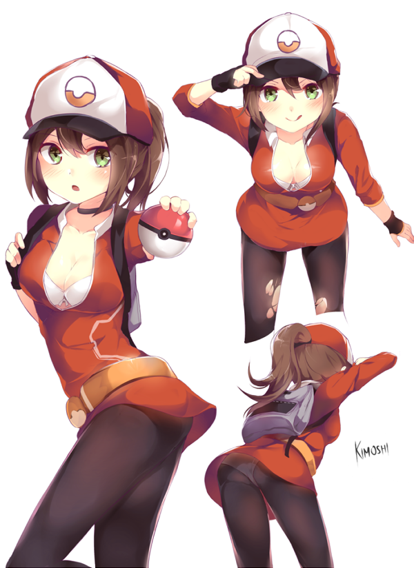 female protagonist (pokemon and 1 more) drawn by kimoshi