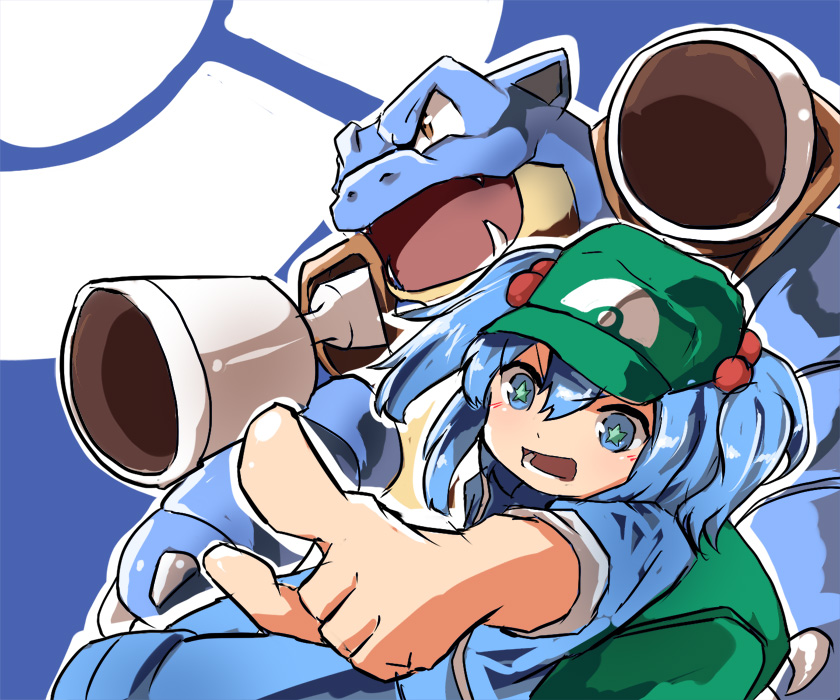 kawashiro nitori and blastoise (touhou and 1 more) drawn by kapiten70