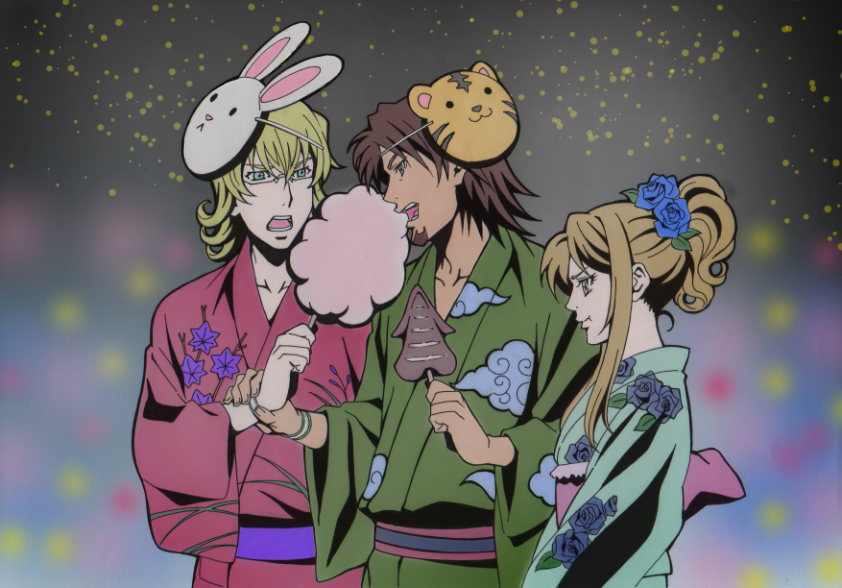 barnaby brooks jr., kaburagi t. kotetsu, and karina lyle (tiger & bunny) drawn by marishi