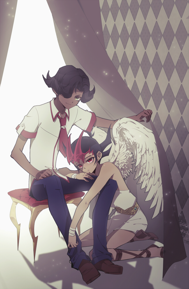 tsukumo yuma and arito (yu-gi-oh! and 1 more) drawn by liusang
