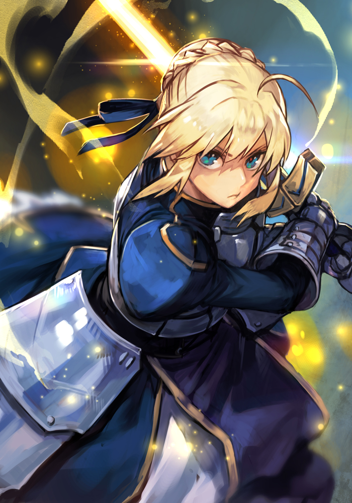 artoria pendragon and saber (fate and 1 more) drawn by hungry_clicker