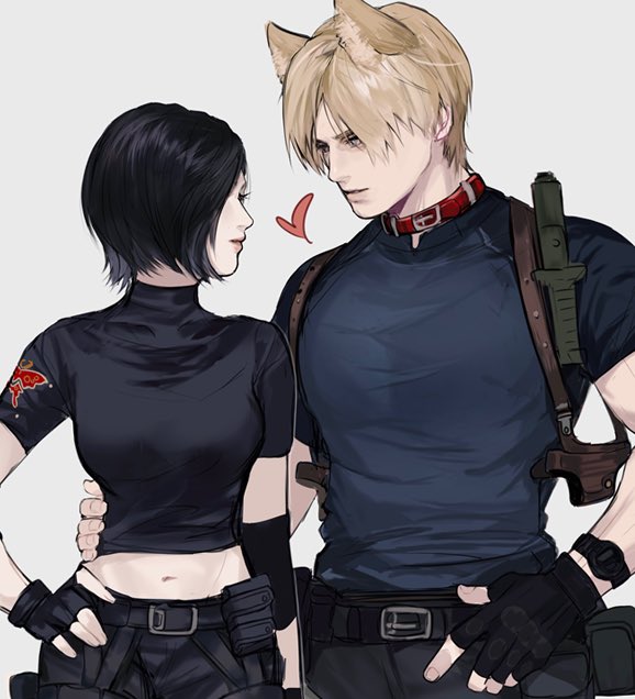 leon s. kennedy and ada wong (resident evil and 1 more) drawn by meow_(cindy738)