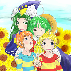 kazami yuuka, mima, lucas, and claus (touhou and 3 more)