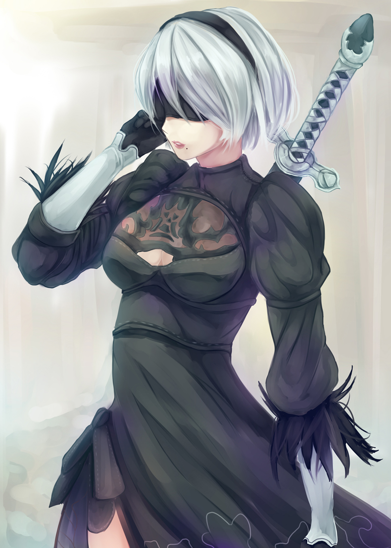 2b (nier and 1 more) drawn by sawa_nao