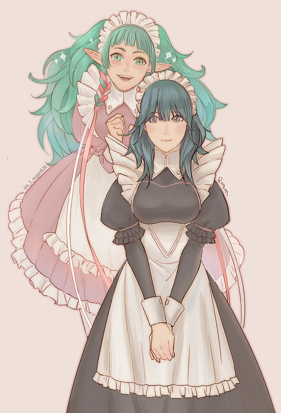 female byleth and sothis (fire emblem and 1 more) drawn by regan_(hatsumi)