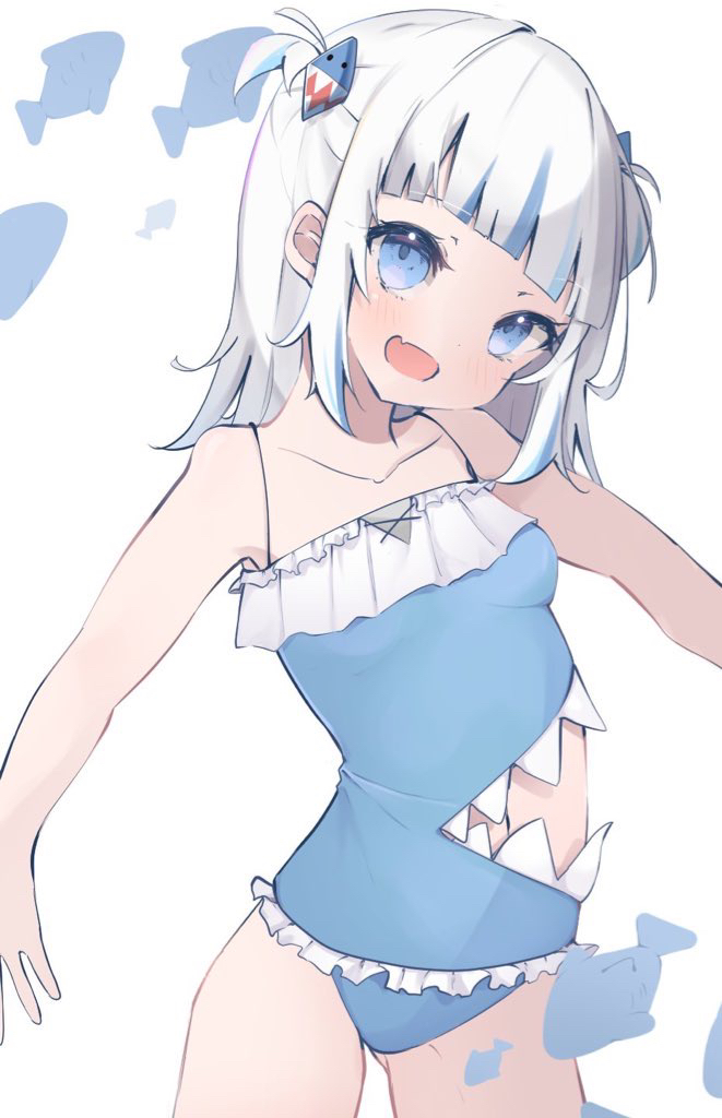 gawr gura (hololive and 1 more) drawn by uica