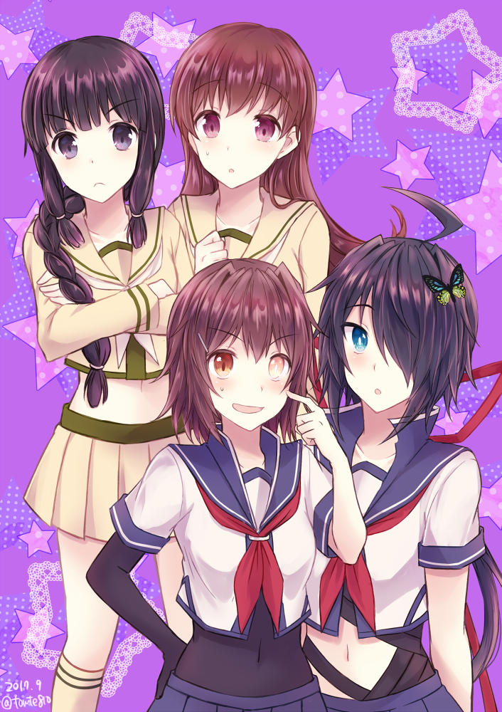 kitakami, ooi, furutaka, kako, kitakami kai ni, and 1 more (kantai collection) drawn by kabocha_torute