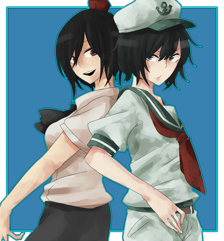 shameimaru aya and murasa minamitsu (touhou) drawn by nagami_tami