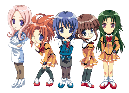 fujisawa yayoi, arisa glennorth, machida ayaka, kayama akira, and renge ren (uchuu no stellvia)