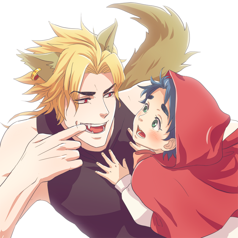 dio brando, jonathan joestar, and little red riding hood (jojo no kimyou na bouken and 3 more) drawn by yukimaru_choco