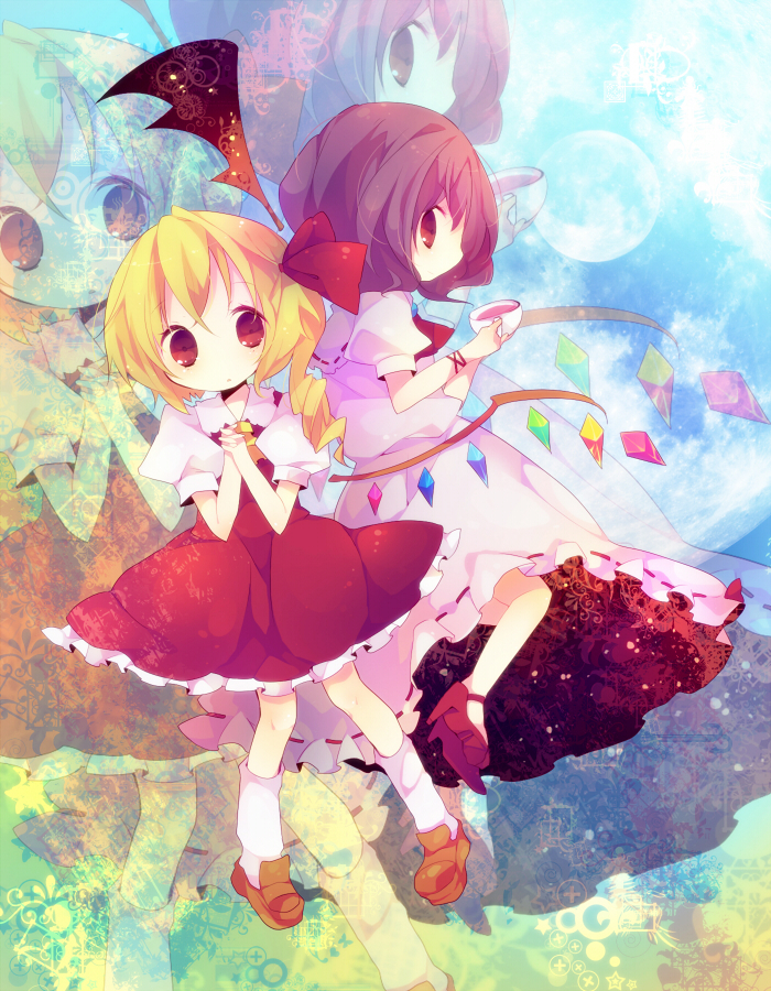 remilia scarlet and flandre scarlet (touhou) drawn by ana_(rznuscrf)
