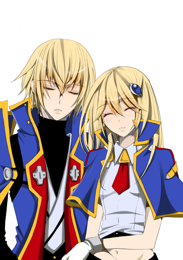 noel vermillion and jin kisaragi (blazblue) drawn by ume_momo_mikan