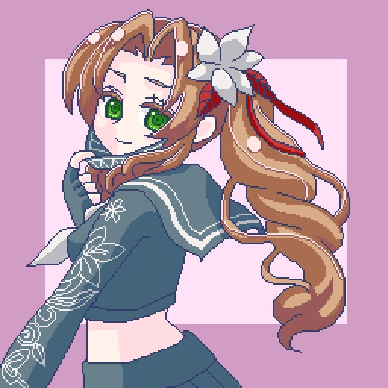 aerith gainsborough (final fantasy and 2 more) drawn by bbbboour