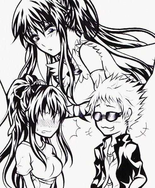 kanzaki kaori and tsuchimikado motoharu (toaru majutsu no index and 1 more) drawn by raruko_(fittokann)