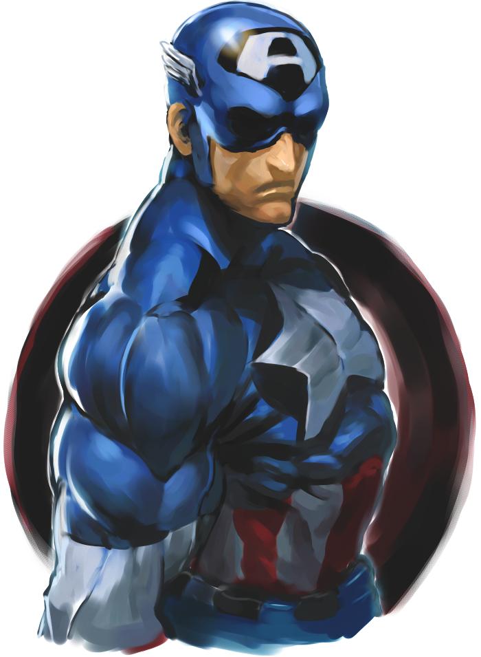 steve rogers and captain america (marvel) drawn by jintetsu
