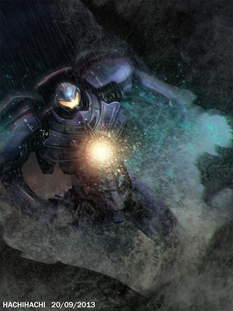 gipsy danger and knifehead (pacific rim) drawn by hachifuku