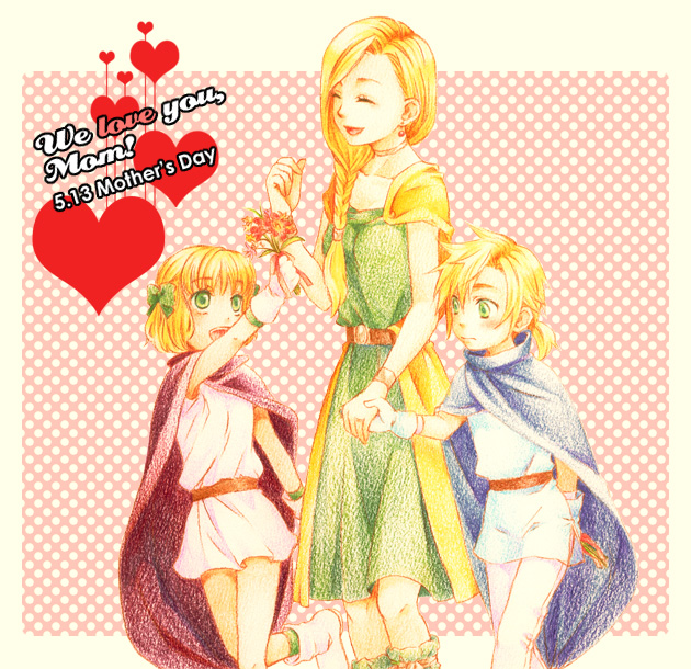 bianca, hero's daughter, and hero's son (dragon quest and 1 more) drawn by 251