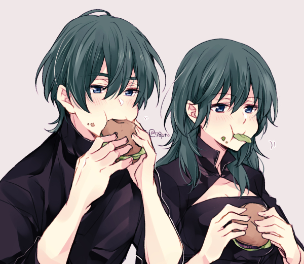 female byleth and male byleth (fire emblem and 1 more) drawn by naho_(pi988y)