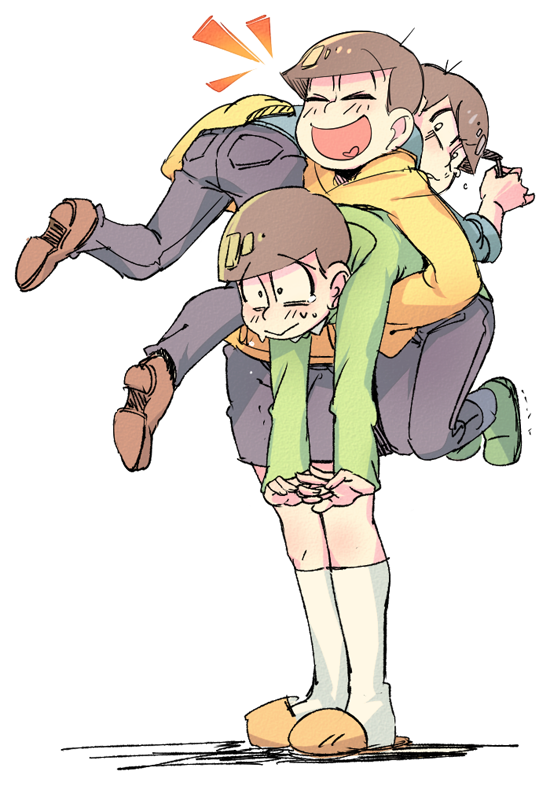 matsuno karamatsu, matsuno jyushimatsu, and matsuno choromatsu (osomatsu and 2 more) drawn by rian_(bdl)