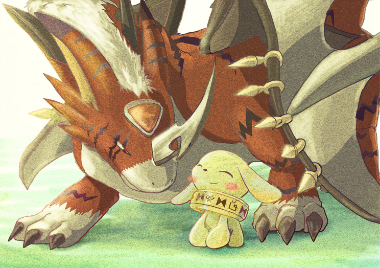 plotmon, doruguremon, and plotmon x-antibody (digimon) drawn by surumeatarime