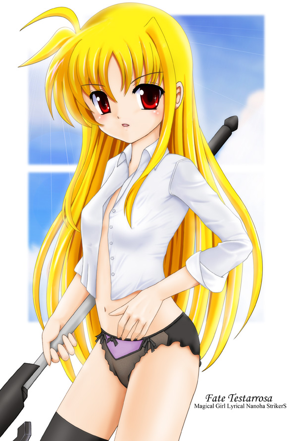 fate testarossa and bardiche (lyrical nanoha and 1 more) drawn by flipper
