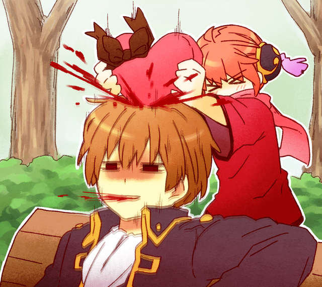 kagura and okita sougo (gintama) drawn by a4_(drpnd)
