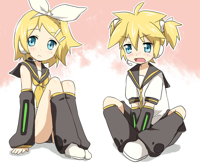 kagamine rin and kagamine len (vocaloid) drawn by maruki_(punchiki)