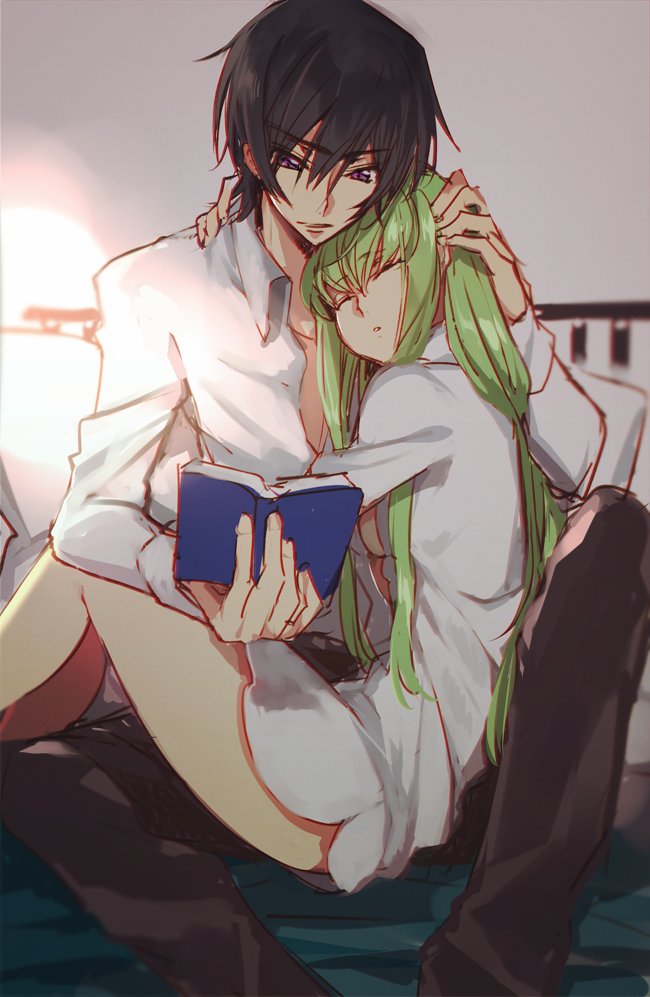 c.c. and lelouch vi britannia (code geass) drawn by creayus