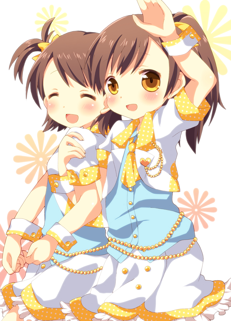 futami mami and futami ami (idolmaster) drawn by kumakichi_(toshigat)