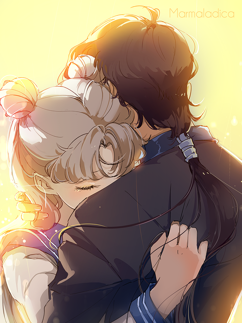 tsukino usagi and seiya kou (bishoujo senshi sailor moon and 1 more) drawn by marmaladica
