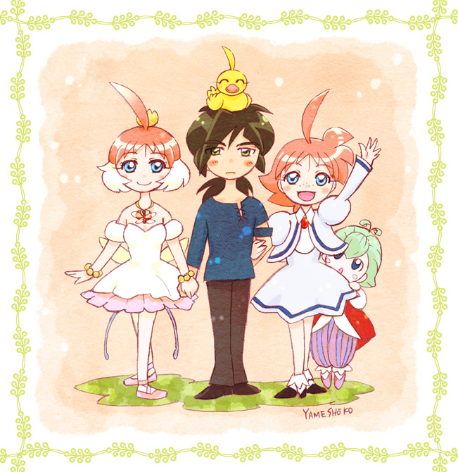 princess tutu, fakir, ahiru, and uzura (princess tutu) drawn by yameshoko