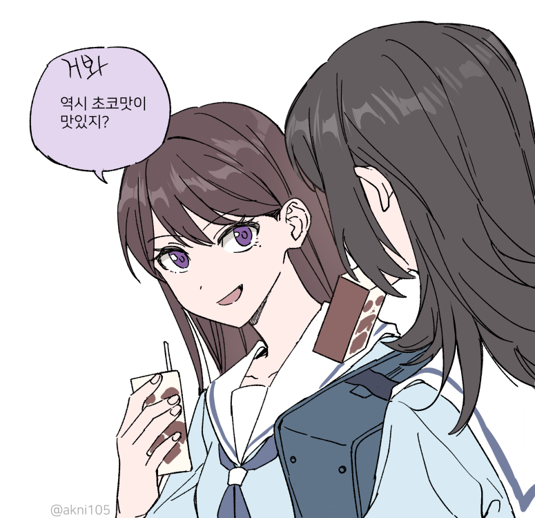 shiina taki and yahata umiri (bang dream! and 1 more) drawn by akni