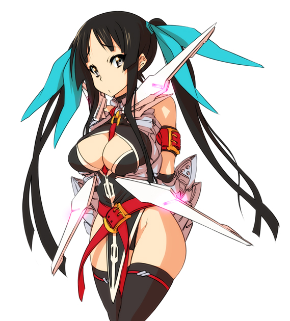 akiyama mio and fate testarossa (k-on! and 2 more) drawn by nekomamire