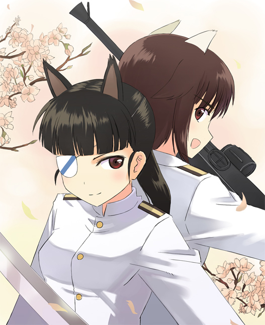 sakamoto mio and takei junko (world witches series and 2 more) drawn by kaneda_akihiro and nishikawa_ari