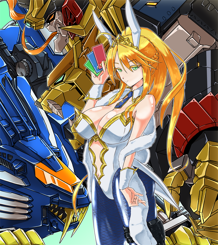 artoria pendragon, genesic gaogaigar, and blade liger (fate and 5 more) drawn by daigouzi