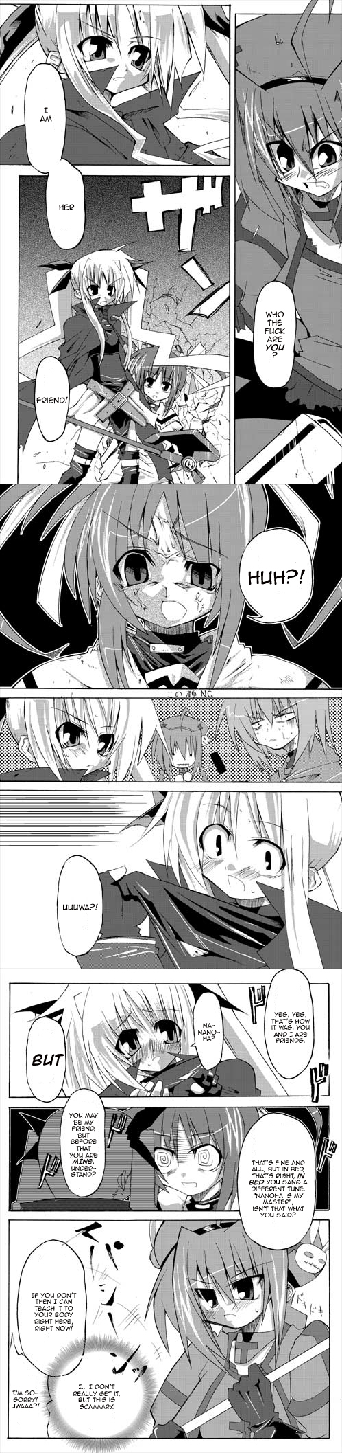 fate testarossa, takamachi nanoha, bardiche, vita, and graf eisen (lyrical nanoha and 1 more)