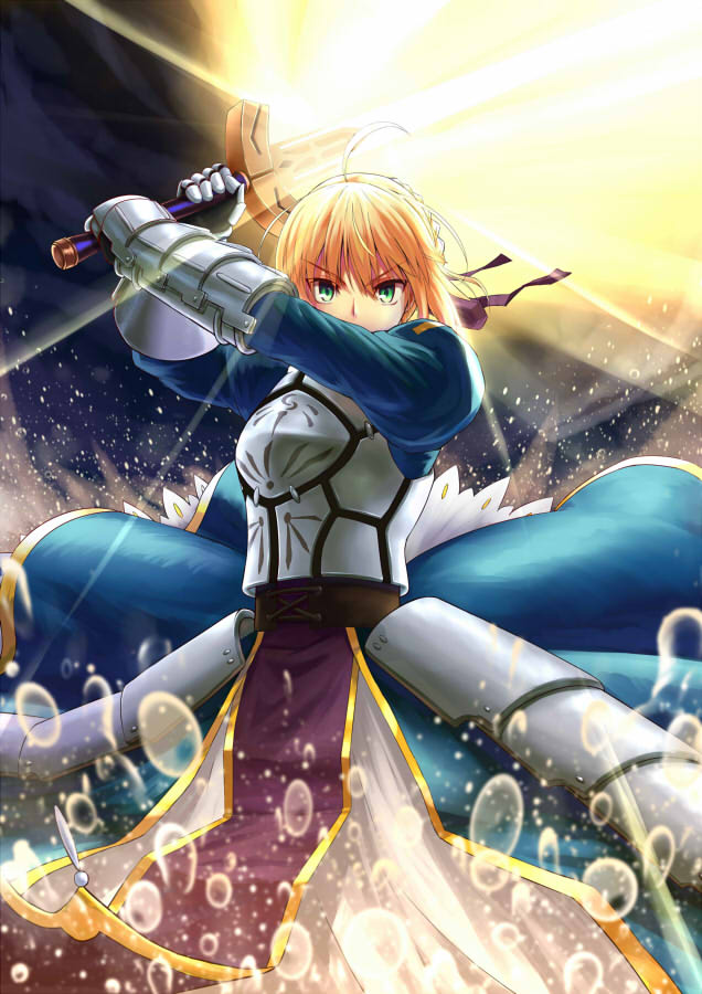artoria pendragon and saber (fate and 1 more) drawn by kotera_ryou
