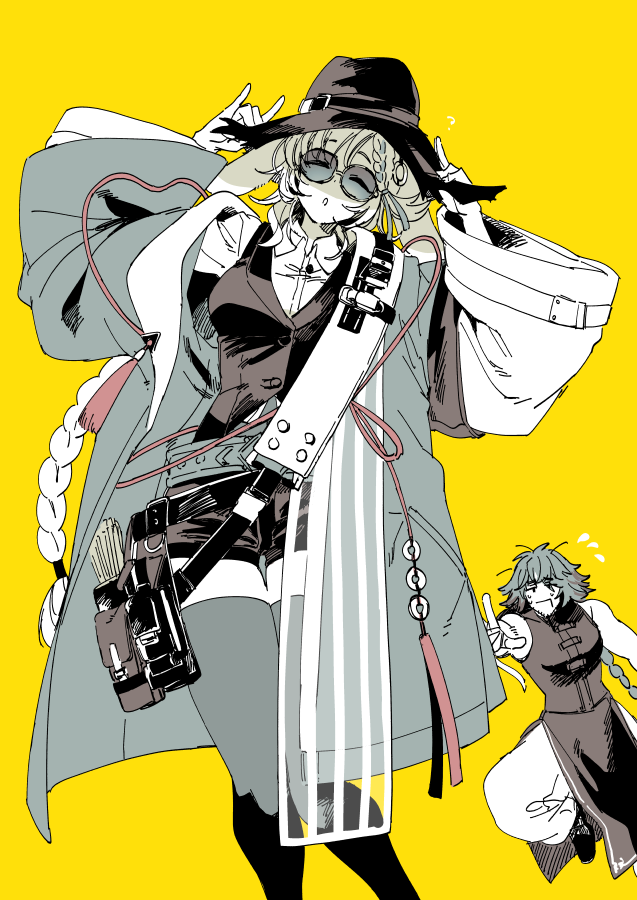 kroos, kroos the keen glint, and mr. nothing (arknights) drawn by yukataro