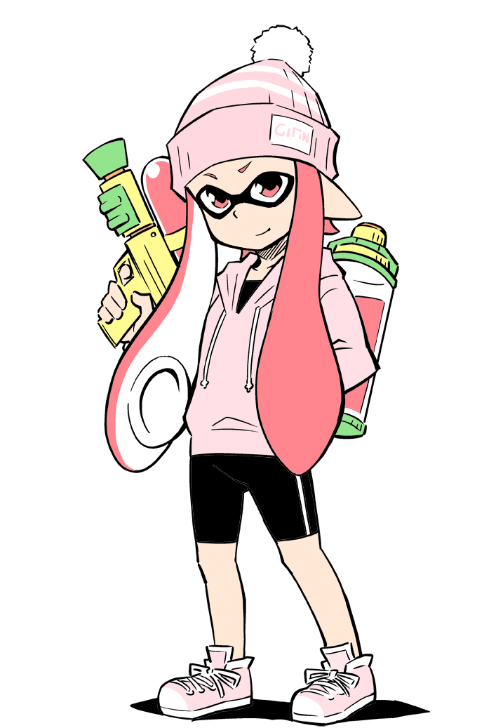 inkling player character and inkling girl (splatoon and 1 more) drawn by anbe_masahiro