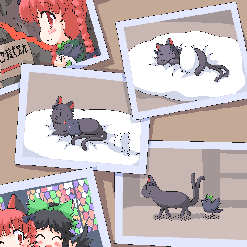kaenbyou rin and reiuji utsuho (touhou) drawn by geetsu