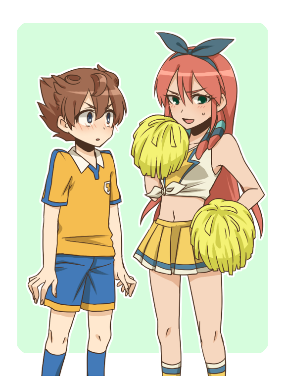 matsukaze tenma and seto midori (inazuma eleven and 1 more) drawn by izumi_kikaku