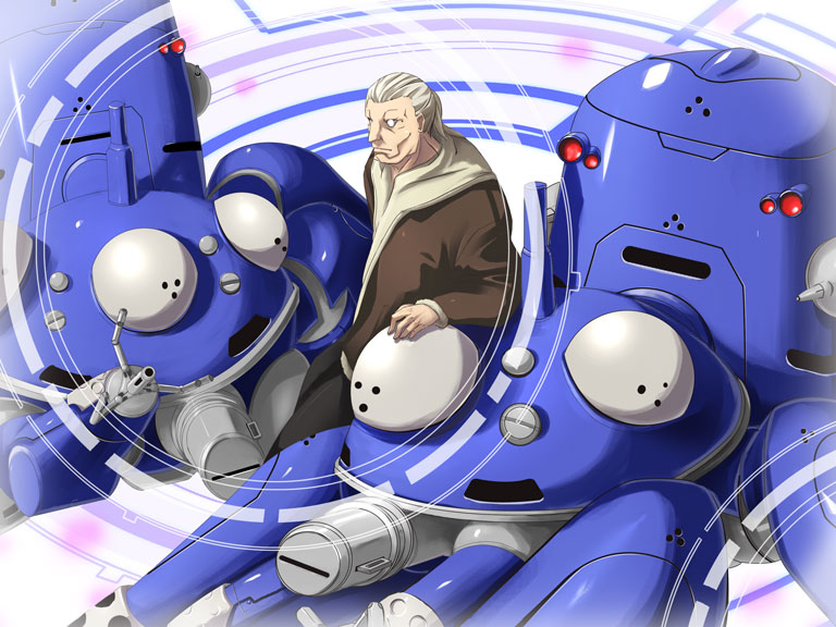 tachikoma and batou (ghost in the shell and 1 more) drawn by satomi_(black_scarecrow)