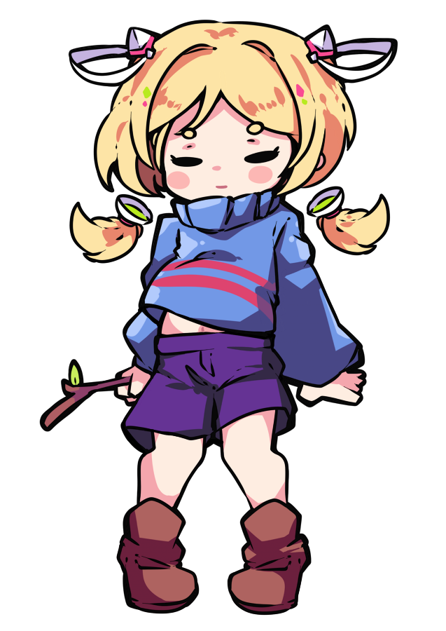 frisk and aki rosenthal (hololive and 1 more) drawn by toon_(toonhoshi)