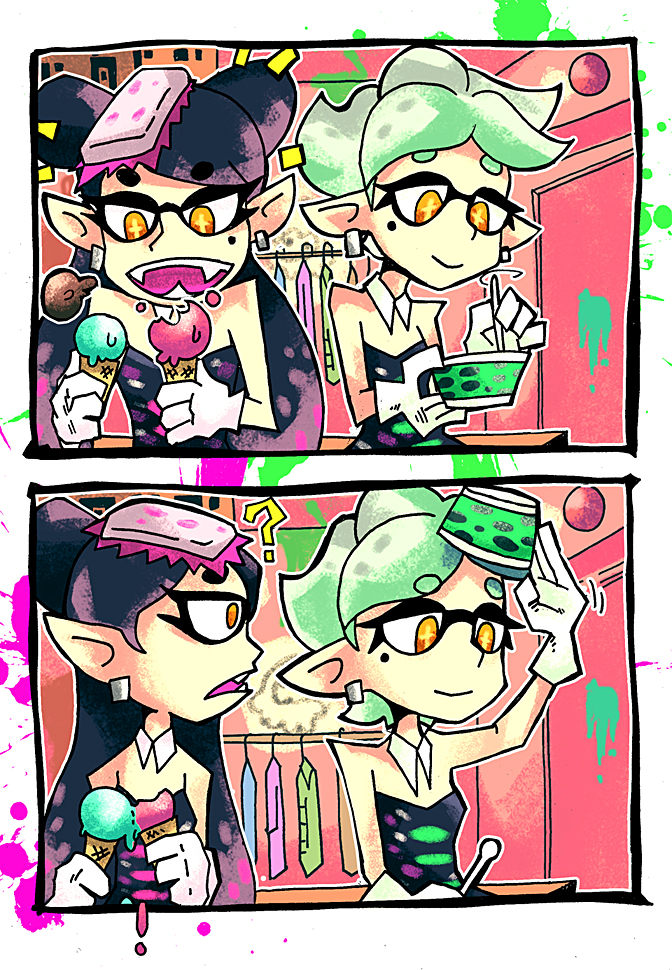 callie and marie (splatoon and 1 more) drawn by setz