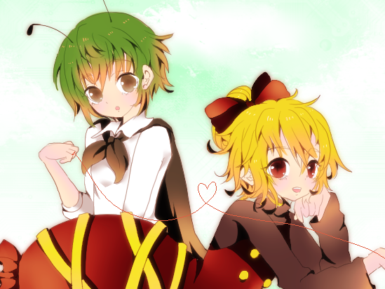 wriggle nightbug and kurodani yamame (touhou) drawn by mukr375
