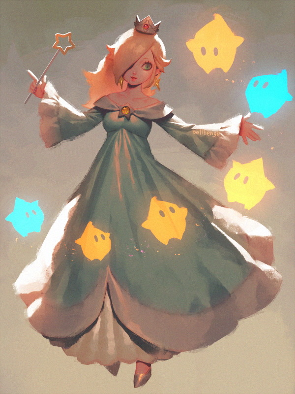 rosalina and luma (mario and 1 more) drawn by bellhenge