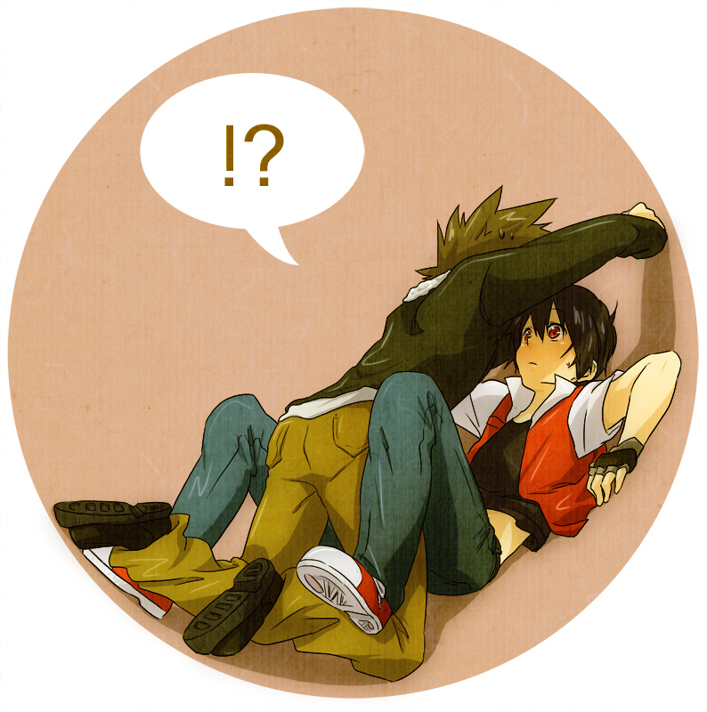 red and blue oak (pokemon and 2 more) drawn by tsukimushi
